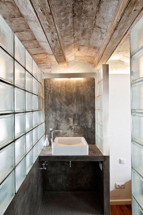 Mauve buurman Grafiek Glazen bouwstenen in badkamer – Interieur-inrichting.net
