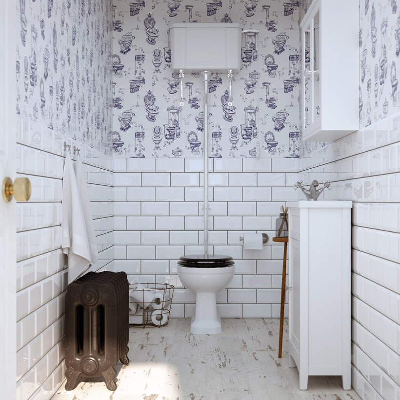 kousen Knorretje Herformuleren 12x Toilet met behang – Interieur-inrichting.net